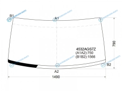 4532AGS7Z Стекло лобовое с кантом в резинку UAZ PATRIOT 03-14