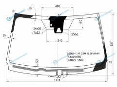 ZSU60-17-R-CSH-1Z LFWHX Стекло лобовое с обогревом щеток + дд камера TOYOTA HARRIER 17-20