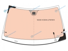 W230-VCSHA LFWWX Стекло лобовое с обогревом щеток + дд антенна MERCEDES-BENZ SL-CLASS W230 01-11