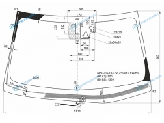 SPG-ES-13-L-VCPSSH LFWHX Стекло лобовое с обогревом щеток + дд камера (панорамная крыша) LEXUS ES 12-15