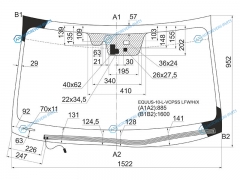 EQUUS-10-L-VCPSS LFWHX Стекло лобовое с обогревом щеток + дд камера HYUNDAI EQUUS 4D 10-13
