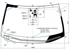 4158AGSBLCHIMOV LFWHX Стекло лобовое с обогревом щеток + дд камера HYUNDAI GENESIS 4D 14-17