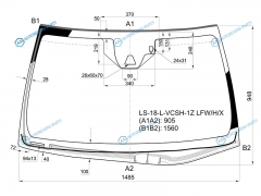 LS-18-L-VCSH-1Z LFWHX Стекло лобовое с обогревом щеток + дд камера LEXUS LS 17-