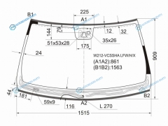 W212-VCSSHA LFWHX Стекло лобовое с обогревом щеток + дд камера MERCEDES-BENZ E-CLASS W212 45D 10-13