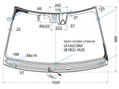 W221-VCSSH LFWHX Стекло лобовое с обогревом щеток + дд камера MERCEDES-BENZ S-CLASS W221 05-09
