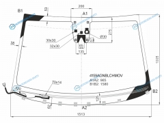 4159AGNBLCHMOV Стекло лобовое с обогревом щеток + дд +дзапотевания камера HYUNDAI TUCSON 5D 15-