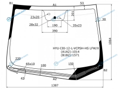 HYU-I30-12-L-VCPSH-HS LFWH Стекло лобовое с обогревом щеток + дд +дзапотевания HYUNDAI i30 5D HBKWGN 12-17