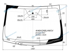 4146AGNBLHMOV Стекло лобовое с обогревом щеток + дд +дзапотевания HYUNDAI i40 (Российская сборка) 45D 11-