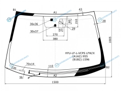 HYU-LF-L-VCPS LFWX Стекло лобовое с обогревом щеток + дд +дзапотевания HYUNDAI SONATA LF 15-19