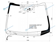 4442AGNBLHMPV6T Стекло лобовое с обогревом щеток + дд +дзапотевания KIA CEED 5D HBKWGN 15-18