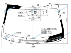 4448AGSBLHMOV Стекло лобовое с обогревом щеток + дд +дзапотевания KIA OPTIMA 15-