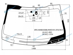 SPG-4448AGSBLHMOVW LFWHX Стекло лобовое с обогревом щеток + дд +дзапотевания KIA OPTIMA 15-