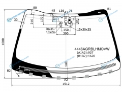 4446AGRBLHMOVW Стекло лобовое с обогревом щеток + дд +дзапотевания KIA SORENTO PRIME 14-