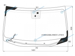 4158AGSBLHIMOV LFWX Стекло лобовое с обогревом щеток + дд +дз HYUNDAI GENESIS 4D 14-17