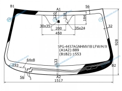 SPG-4437AGNHMV1B LFWHX Стекло лобовое с обогревом щеток + дд KIA SORENTO II 09-12