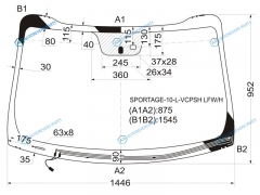 SPORTAGE-10-L-VCPSH LFWHX Стекло лобовое с обогревом щеток + дд KIA SPORTAGE III 10-15