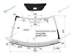 5344AGNGYHMVW2T LFWHX Стекло лобовое с обогревом щеток + дд MERCEDES-BENZ S-CLASS W220 03-05
