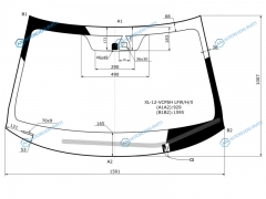XL-12-VCPSH LFWHX Стекло лобовое с обогревом щеток + дд MITSUBISHI OUTLANDER 12-20