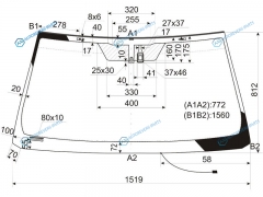 56101-60880 Стекло лобовое с обогревом щеток + дд TOYOTA LAND CRUISER PRADO J150 09-17 (логотип TOYOTA)