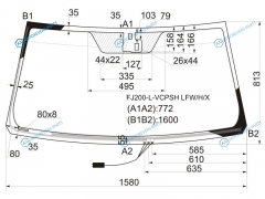 FJ200-L-VCPSH LFWHX Стекло лобовое с обогревом щеток + дд TOYOTA LAND CRUISERLEXUS LX570 07-15