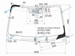 SIENNA-10-VSCP LFWHX Стекло лобовое с обогревом щеток + дд TOYOTA SIENNA III 10-14
