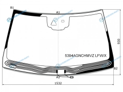 5394AGNCHMVZ LFWX Стекло лобовое с обогревом щеток + дд+ камера MERCEDES-BENZ GLSGLE (W166) 16-19