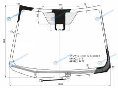 TY-JK10-R-CH-1Z LFWHX Стекло лобовое с обогревом щеток + камера TOYOTA AQUA (NHP10R) 5D HBK 12-17