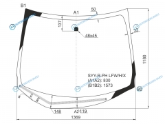 SYY-R-PH LFWHX Стекло лобовое с обогревом щеток HONDA FREED 08-16
