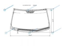 HYU-COUPE-09 LFWHX Стекло лобовое с обогревом щеток HYUNDAI GENESIS 2D CPE 08-16