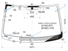 H300-L-VCPH LFWHX Стекло лобовое с обогревом щеток HYUNDAI H-1 III800STAREXGRAND STAREX 07-