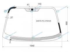 SANTA FE LFWHX Стекло лобовое с обогревом щеток HYUNDAI 00-06TAGAZ 06-