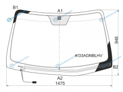 4133AGNBLHV Стекло лобовое с обогревом щеток HYUNDAI SANTA FE 06-12
