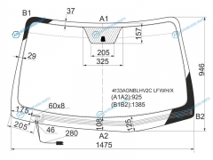 4133AGNBLHV2C LFWHX Стекло лобовое с обогревом щеток HYUNDAI SANTA FE 10-12
