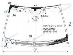 SONATA-L-04 LFWHX Стекло лобовое с обогревом щеток HYUNDAI SONATA NF V 04-10