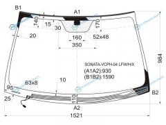 SONATA-VCPH-04 LFWHX Стекло лобовое с обогревом щеток HYUNDAI SONATA NF V 04-10