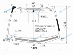 CEED-H5-L-VCPH LFWHX Стекло лобовое с обогревом щеток KIA CEED 5D 06-10