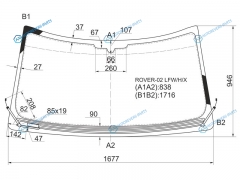 ROVER-02 LFWHX Стекло лобовое с обогревом щеток LR RANGE ROVER 02-05