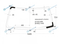 5650AGNH2P LFWWX Стекло лобовое с обогревом щеток MITSUBISHI PAJERO SPORTL200 96-08