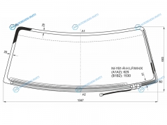 NI-Y61-R-H LFWHX Стекло лобовое с обогревом щеток NISSAN PATROLSAFARI 35D 97-10