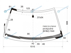 FW02119 LFWHX Стекло лобовое с обогревом щеток SUBARU FORESTER 97-02