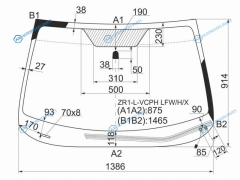 ZR1-L-VCPH LFWHX Стекло лобовое с обогревом щеток SUBARU IMPREZA 45D 07-11