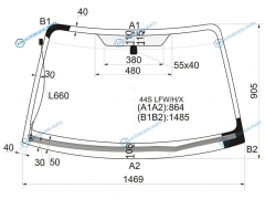 44S LFWHX Стекло лобовое с обогревом щеток SUBARU IMPREZA 4D 00-07
