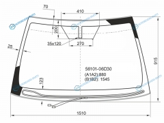 56101-06D30 Стекло лобовое с обогревом щеток TOYOTA CAMRY XV70 17-