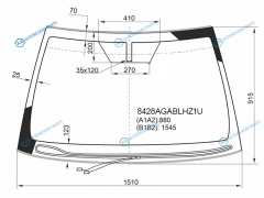 8428AGABLHZ1U Стекло лобовое с обогревом щеток TOYOTA CAMRY XV70 17-
