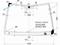 RX300-R-1 LFWHX Стекло лобовое с обогревом щеток TOYOTA HARRIER 97-03
