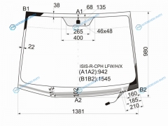 ISIS-R-CPH LFWHX Стекло лобовое с обогревом щеток TOYOTA ISIS 04-18