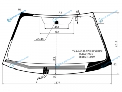 TY-AK40-R-CPH LFWHX Стекло лобовое с обогревом щеток TOYOTA PRIUS ALPHA CX 5D HBK 11-