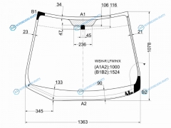 WISH-R LFWHX Стекло лобовое с обогревом щеток TOYOTA WISH 03-09