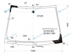 SC30-R-PH LFWHX Стекло лобовое с обогревом щеток TOYOTA YARISVITZ 10-