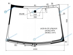LK20-R-CP LFWHX Стекло лобовое с обогревом щеток TOYOTA YARISVITZ 35D HBK 05-10